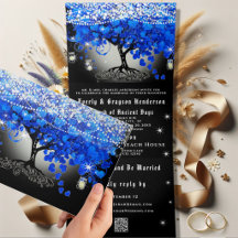 Élégant Faire-Part de Mariage Tri-Feuille en Forme
