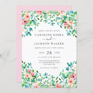 Élégant Faire-part de mariage tropicale