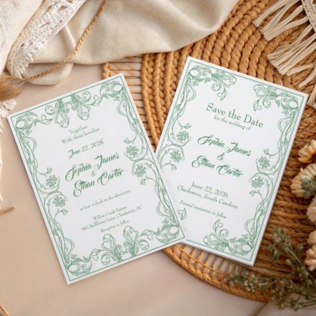 Élégant Faire-part de mariage Vintage (Créateur téléchargé)