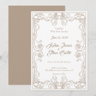 Élégant Faire-part de mariage Vintage