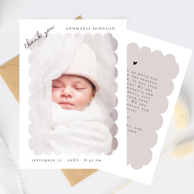 Élégant Faire-Part de Naissance Bébé avec Photo en (Créateur téléchargé)