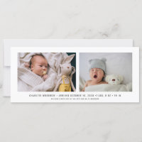 Élégant Faire-part de naissance de collage photo b