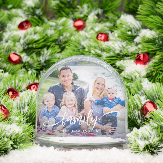 Elegant Family Photo Snow Globe (Noël)
