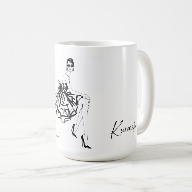 Elegant Fashion Sketch Mug (Devant droit)