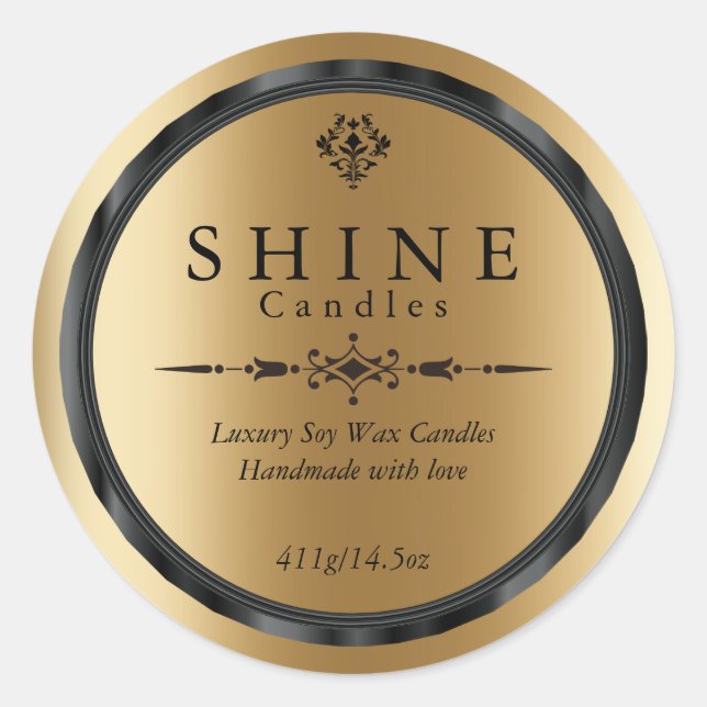 Elégant Faux Gold et Étiquettes noirs (Devant)