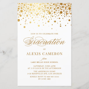 Élégant Faux Gold Foil Confetti Invitation