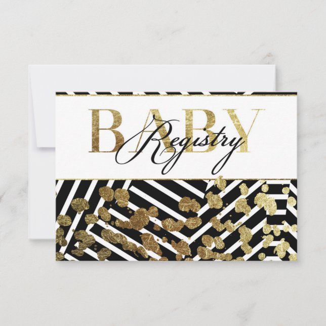 Elégant Faux Gold Paint Splatter & Stripes Motif (Devant)