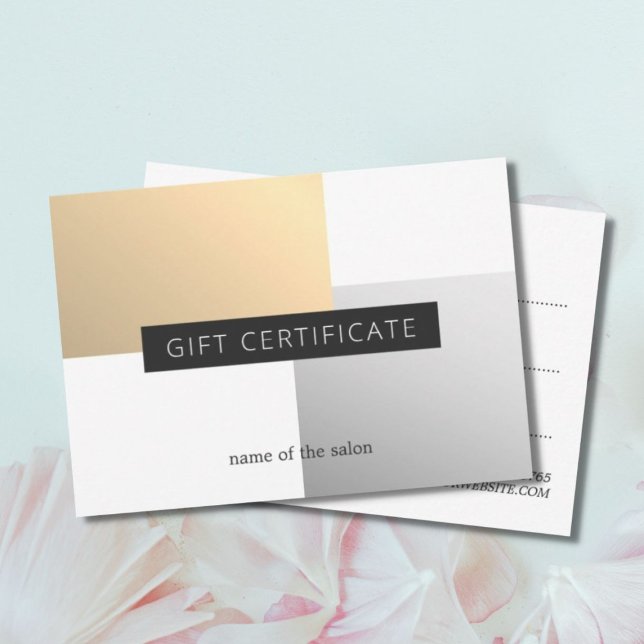 Elégant Faux Gold Silver Blanc Beauté géométrique (Créateur téléchargé)