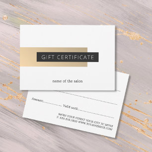 Elégant Faux Gold Stripe Blanc Beauté géométrique