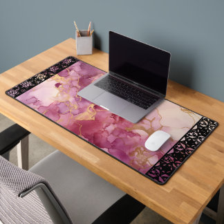 Elegant Faux Marble Black Ornate Trim