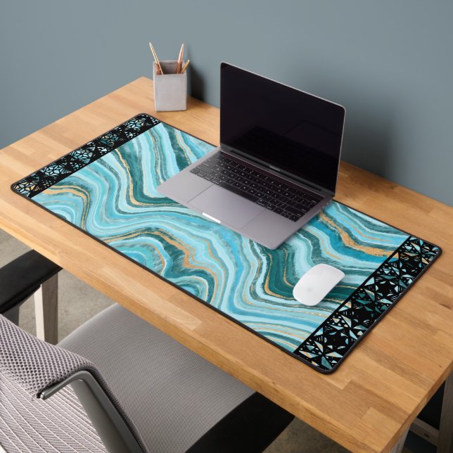 Elegant Faux Marble Black Ornate Trim (Bureau 2)