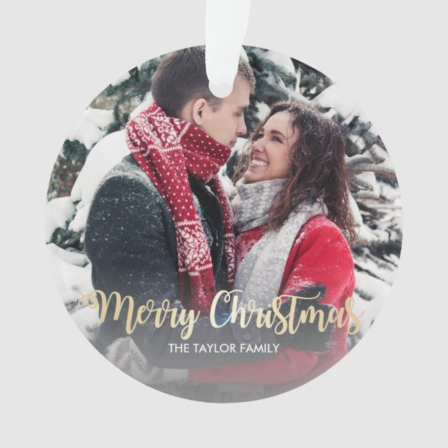 Elégant faux or Joyeux texte de Noël photo (devant)