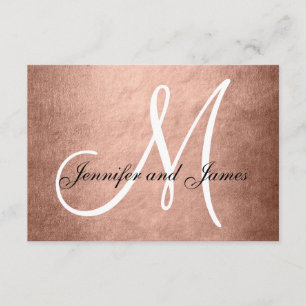 Elégant Faux Rose Gold Wedding Carte RSVP Monogram