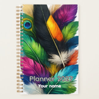Elegant Feathers Pattern Personalized Planner Jour