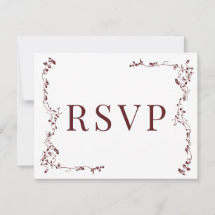 Elégant Feuilles Florales Mariage classique RSVP