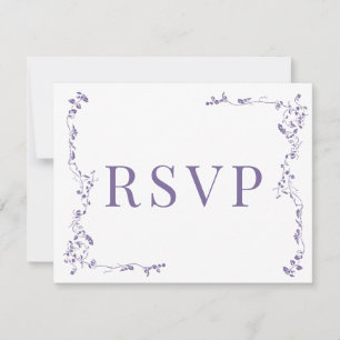 Elégant Feuilles Florales Mariage classique RSVP