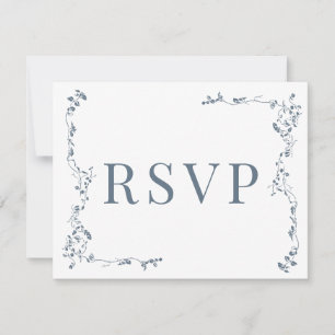 Elégant Feuilles Florales Mariage classique RSVP