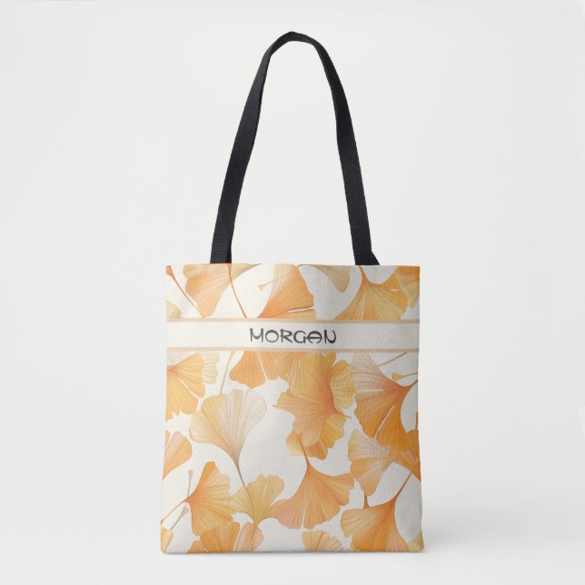 Elégant Feuilles Ginkgo Sac fourre-tout personnali (Devant)