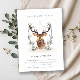 Élégant Fiançailles de cerf mignon Invitation