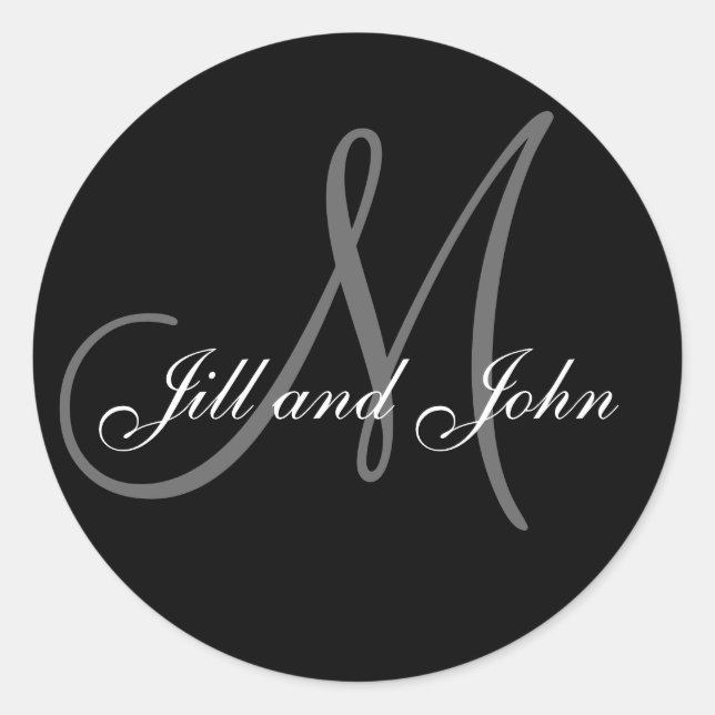 Elegant First Names and Initial Monogram Sticker (Devant)