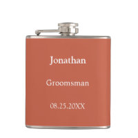 Élégant flacon de Groomsman personnalisé en terre 