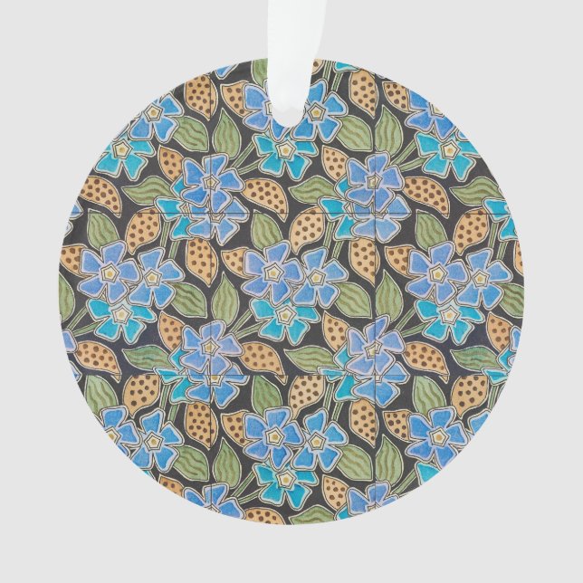 Élégant Fleur Bleu Périwinkle Floral Classic (devant)