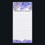 Elégant Fleur Lilac Aquarelle Fille À Faire Liste<br><div class="desc">Elégante aquarelle violet fleurs lilas avec un nom personnalisable pour un bloc-notes personnalisé.</div>