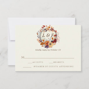 Élégant Fleur sauvage Automne - Cartes RSVP de Mar