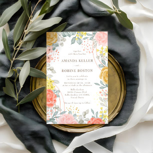 Elégant Fleur sauvage Garden Wedding Invitation