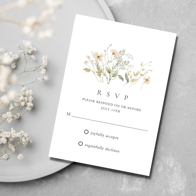 Elégant Fleur sauvage Mariage extérieur RSVP (Elegant Wildflower Outdoor Wedding RSVP)