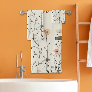 Elégant Fleurs sauvages d'aquarelle avec nom Rusti