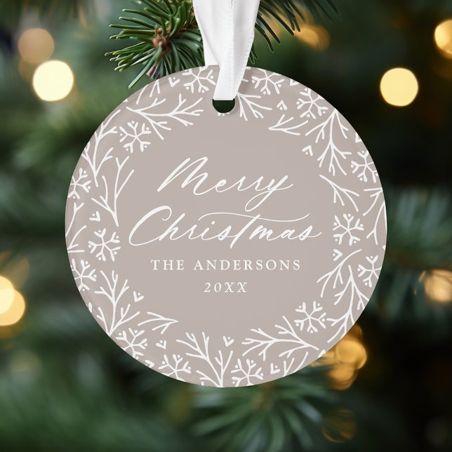 Élégant flocon de neige Wreath Pale Taupe Photo (Créateur téléchargé)