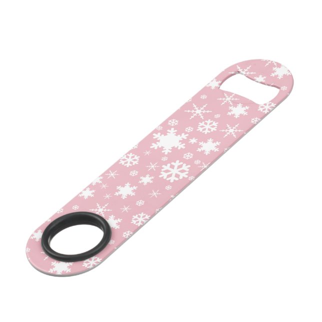 Élégant flocon de Noël motif rose pastel (Devant angulaire)