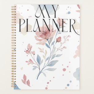 Élégant floral aquarelle "Mon Planificateur"