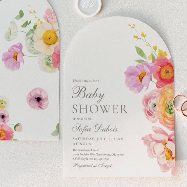 Elegant Floral Arch Baby Shower Invitation (Créateur téléchargé)