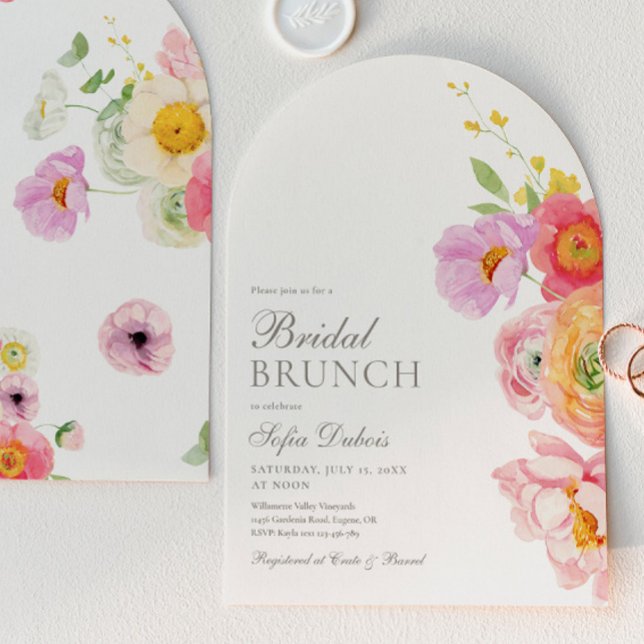 Elegant Floral Arch Bridal Shower Invitation (Créateur téléchargé)
