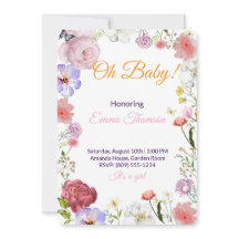 Elegant Floral Baby Shower Invitation – Watercolor
