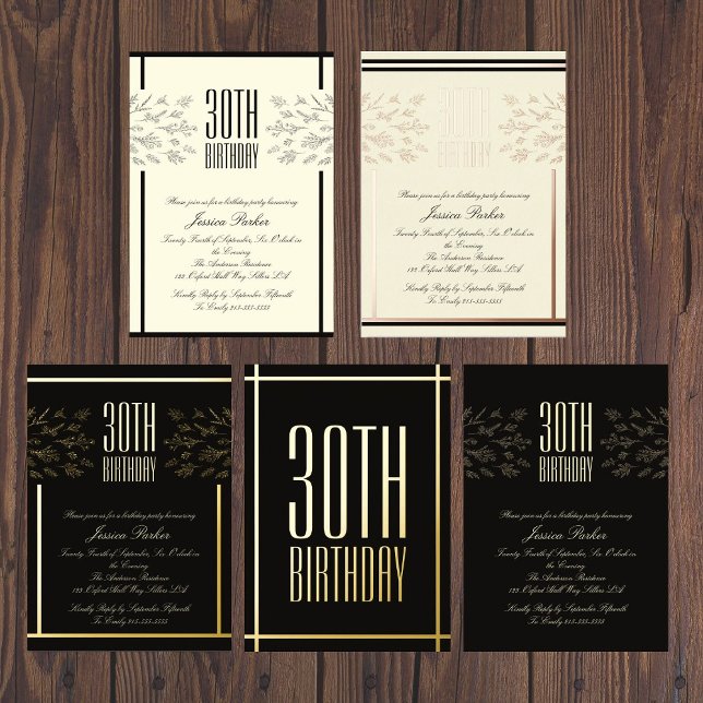 Elégant floral beige minimal Invitation anniversai (Créateur téléchargé)