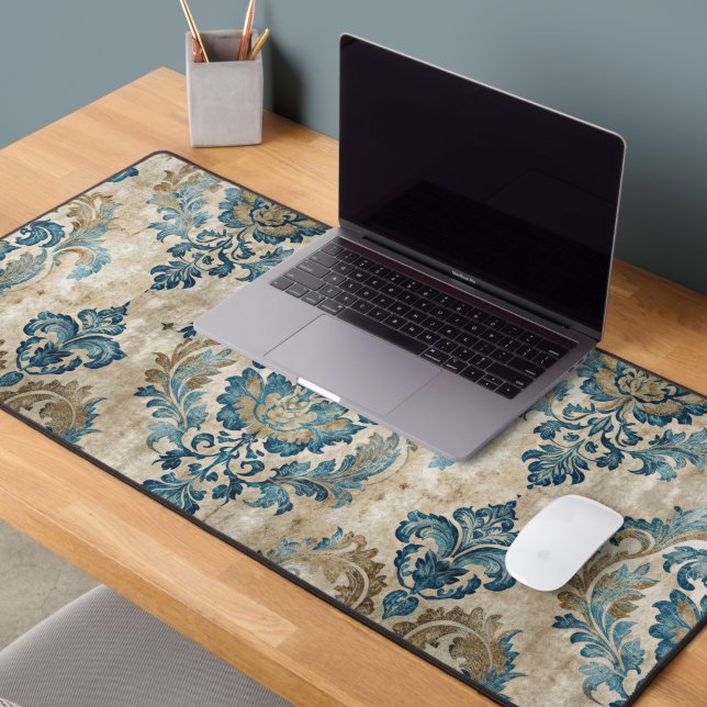 Élégant floral bleu vintage (Créateur téléchargé)