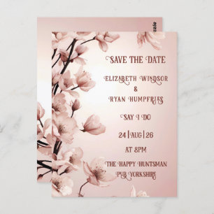 Elégant Floral Blossom Wedding Invitations