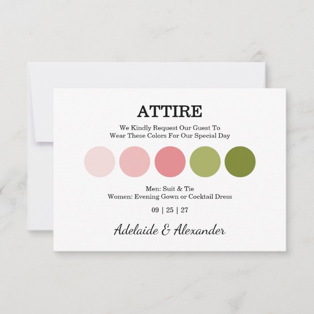 Elegant Floral Botanical Rose Pink Wedding (Devant)