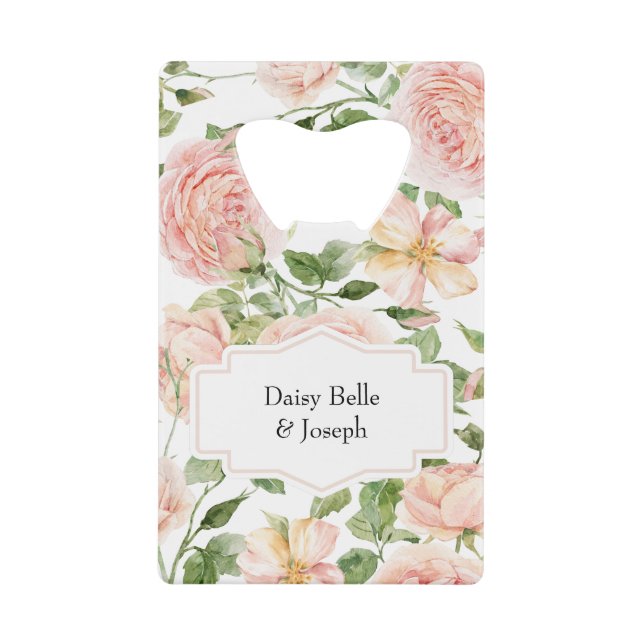 Elegant Floral Botanical Rose Pink Wedding (Devant)