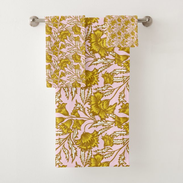 Élégant floral botanique boho rose jaune (En situation)