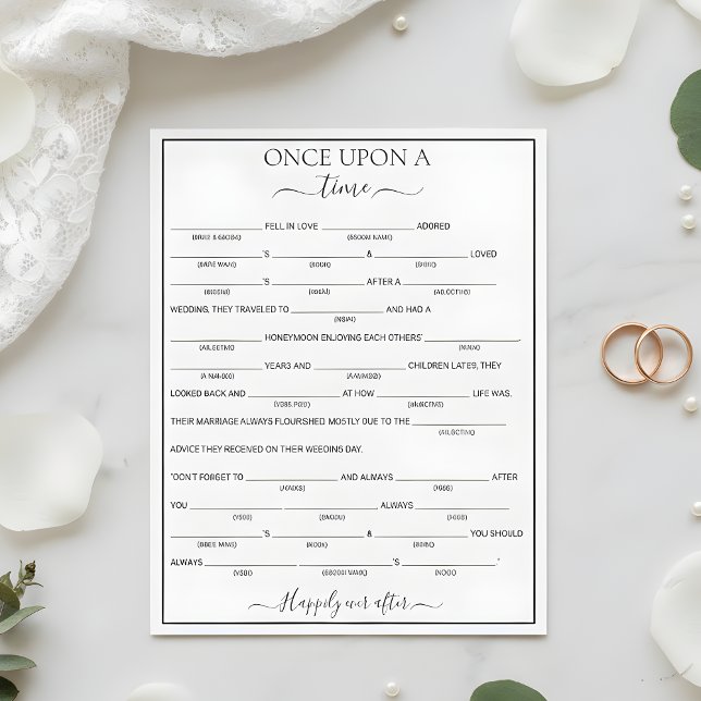 Elegant Floral Bride Libs Bridal Shower Game  (Créateur téléchargé)