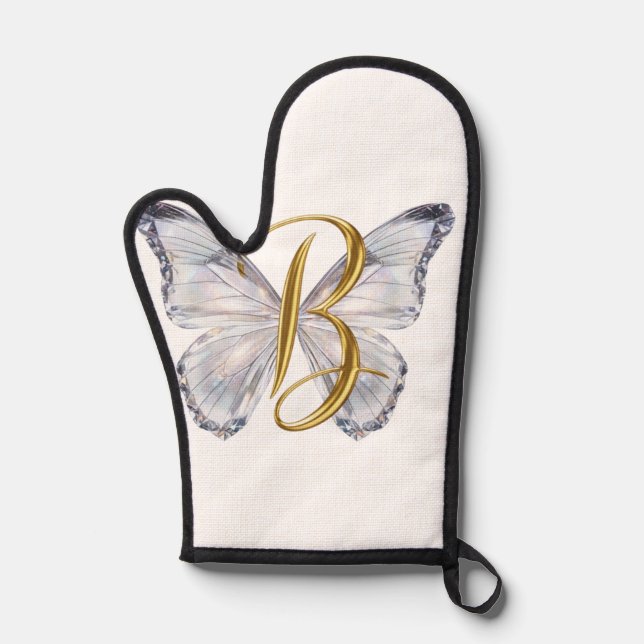 Elegant Floral Butterfly Letter B - Artistic Monog (Recto)