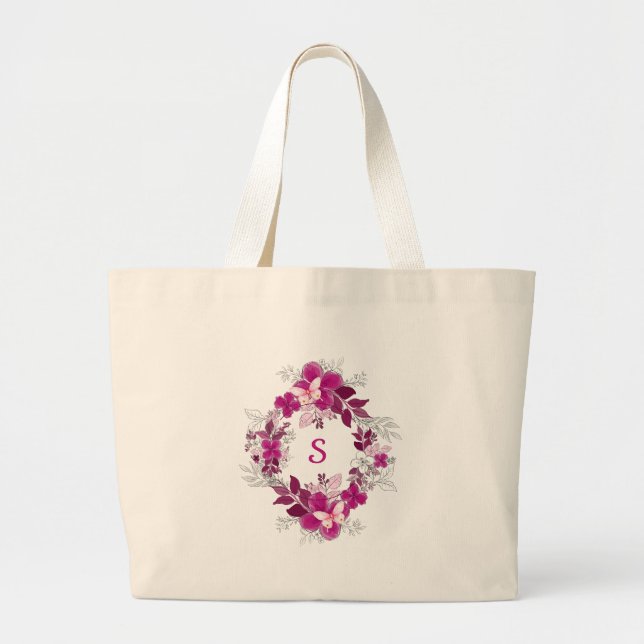 Elegant Floral Butterfly Tote Bag (Devant)