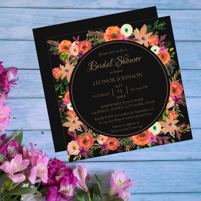 Elégant Floral Carré nuptiale Invitation (Créateur téléchargé)