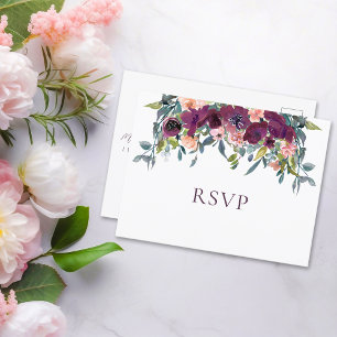 Élégant floral Carte de réponse de mariage