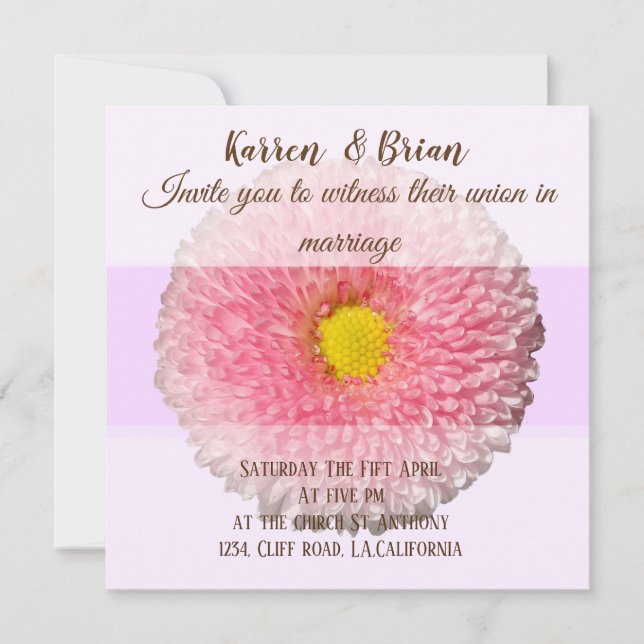 Elégant Floral Custom Wedding Invitation (Devant)