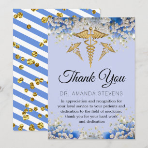 Elégant Floral Daisy Doctor Carte de remerciements